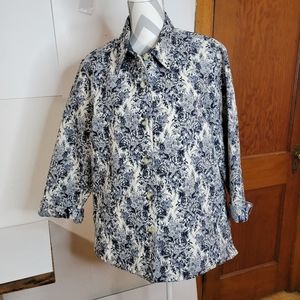 Lemon Grass Womens Tapestry Jacket  Dark navy/white Size Large